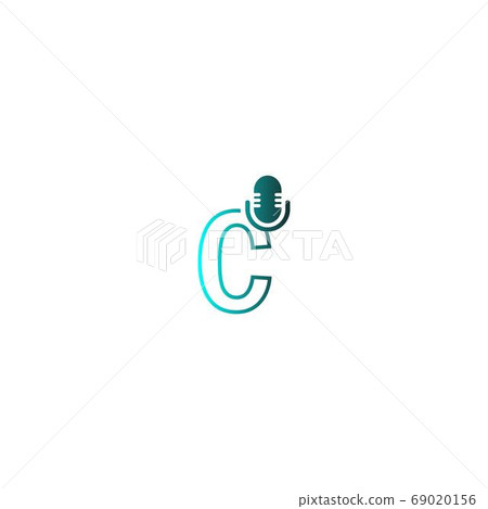 Podcast, mic font, letter design concept Podcast, mic font, letter design concept 69020156
