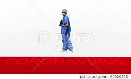 Doctor on white background Coronavirus 3D concept 69020858
