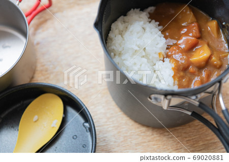 Cooked rice outdoor curry image material 69020881