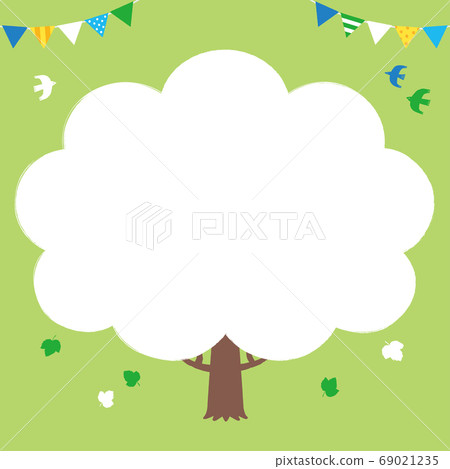 生態手繪框架的木頭，正方形，沒有字母 69021235