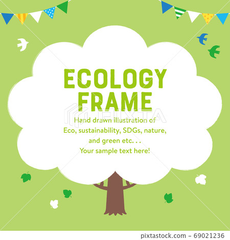 Ecology hand-painted wooden frame with square characters Ecology hand-painted wooden frame with square characters 69021236