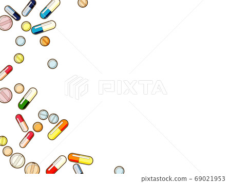 Illustration background of various drugs - Stock Illustration [69021953] -  PIXTA