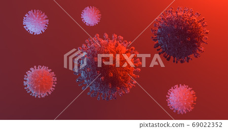 Image of Flu COVID-19 virus cell concept. Image of Flu COVID-19 virus cell concept. 69022352