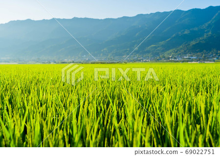 Chikugo Plain Countryside Mountain Range Chikugo Plain Countryside Mountain Range 69022751