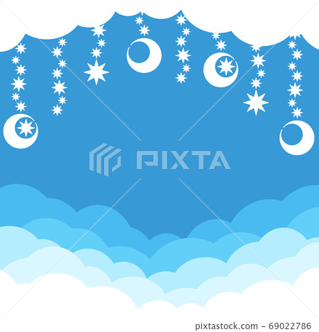 雲背景廣場藍藍的天空月亮和星星 雲背景廣場藍藍的天空月亮和星星 69022786