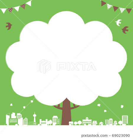 Ecology background illustration of big tree and... - Stock Illustration ...
