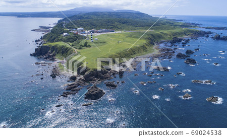《Akita Prefecture/Oga Peninsula》 Aerial view of Iridozaki 69024538
