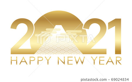 New Year's card material Mt. Fuji 2021 logo New Year's card material Mt. Fuji 2021 logo 69024834