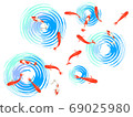 Illustration of a goldfish seen from above 69025980