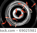 Illustration of a goldfish seen from above 69025981