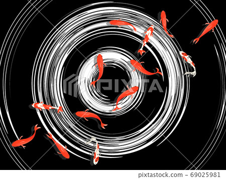 Illustration of a goldfish seen from above Illustration of a goldfish seen from above 69025981
