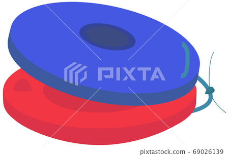 Illustration of blue and red simple castanets Illustration of blue and red simple castanets 69026139