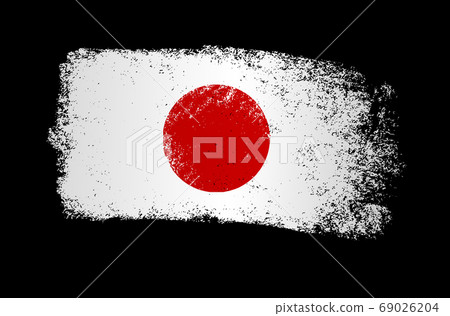 Japan flag with brush paint textured, background, Symbols of Japan, graphic designer element - Vector - illustration 69026204