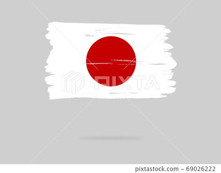 Japan flag with brush paint textured, background, Symbols of Japan , graphic designer element - Vector - illustration 69026222