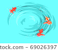 Illustration of a goldfish seen from above 69026397