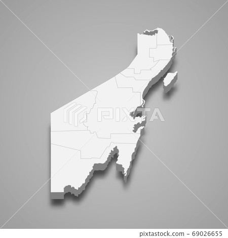 3d map of Quintana Roo is a state of Mexico, 69026655