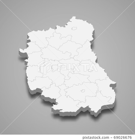 3d map of Lublin voivodeship is a province of Poland, 69026676