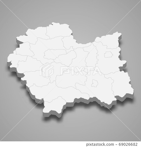 3d map of Lesser Poland voivodeship is a province of Poland, 69026682