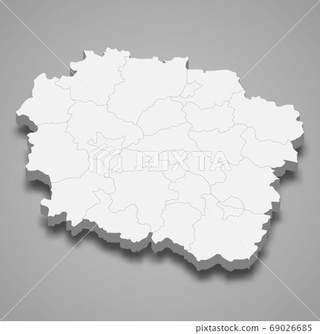 3d map of Kuyavia-Pomerania voivodeship is a province of Poland, 69026685
