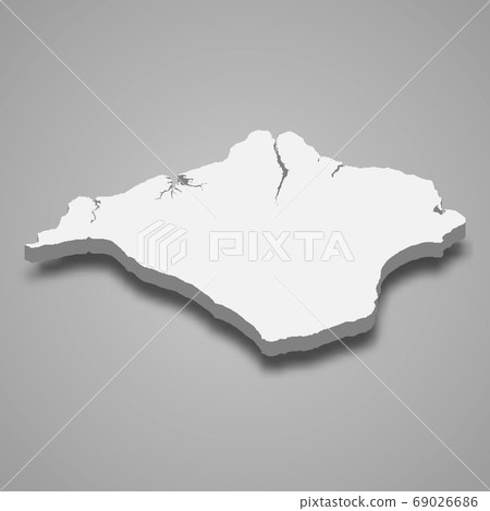 3d map of Isle of Wight is a ceremonial county of England 69026686