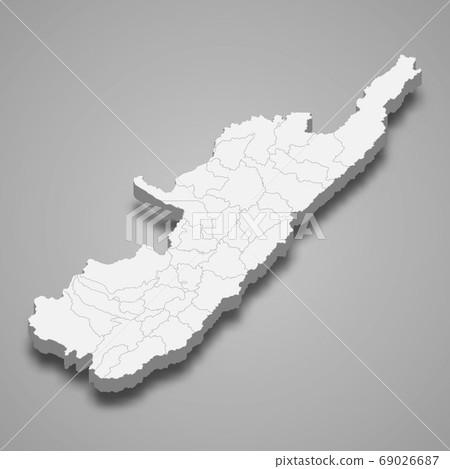 3d map of Huila is a department of Colombia 69026687