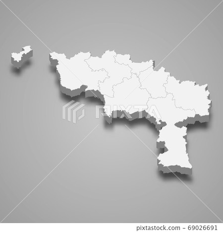 3d map of Hainaut is a province of Belgium 69026691