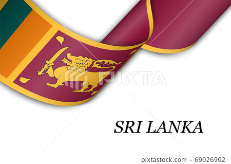 Waving ribbon or banner with flag of Sri Lanka 69026902