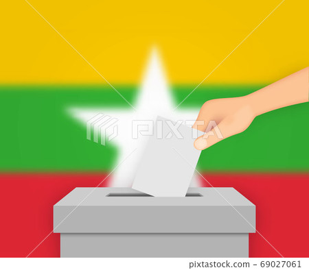 Myanmar election banner background. Template for 69027061