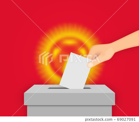 Kyrgyzstan election banner background. Template 69027091