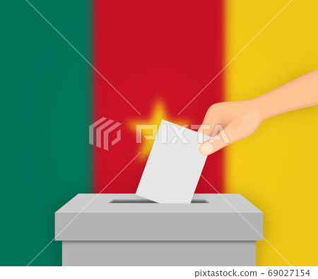 Cameroon election banner background. Ballot Box Cameroon election banner background. Ballot Box 69027154