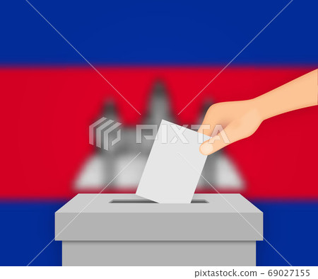 Cambodia election banner background. Ballot Box Cambodia election banner background. Ballot Box 69027155