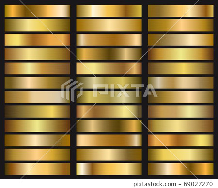Set of gold gradient texture. Template for your 69027270