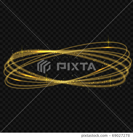Vector circle golden light tracing effect. - Stock Illustration ...