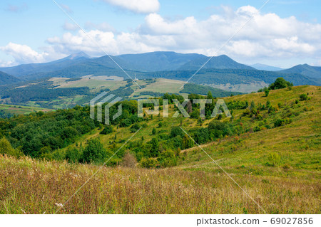 Carpathian countryside in September. mountain landscape on a sun 69027856