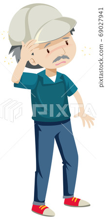 Old man having dizziness Old man having dizziness 69027941