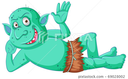 Green goblin or troll smile while lying down in Green goblin or troll smile while lying down in 69028002