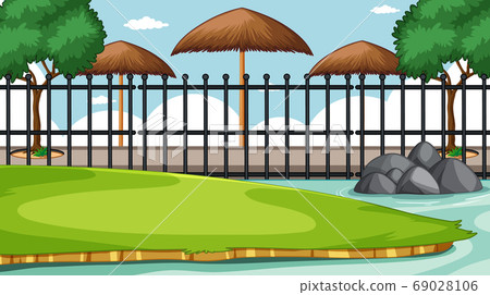Zoo park without animal scene 69028106