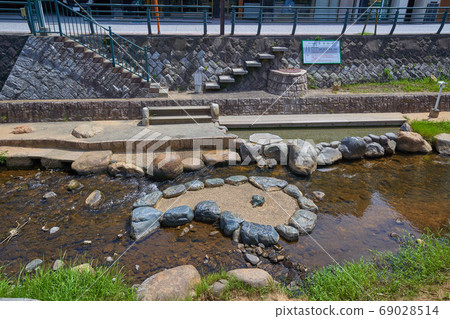 Blue agate gemstone in Tamagawa River of Tamazuku Onsen, Matsue City, Shimane Prefecture Blue agate gemstone in Tamagawa River of Tamazuku Onsen, Matsue City, Shimane Prefecture 69028514