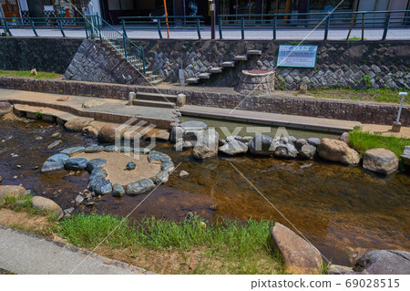 Blue agate gemstone in Tamagawa River of Tamazuku Onsen, Matsue City, Shimane Prefecture 69028515