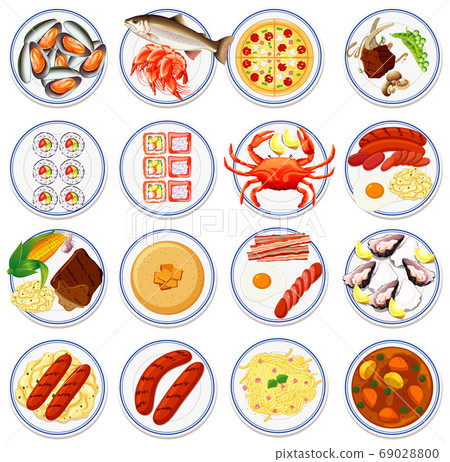 Aerial view of food on plate 69028800