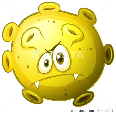 Close up virus cell on white background 69028801