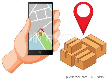 Location pin on mobile application icon Location pin on mobile application icon 69028985