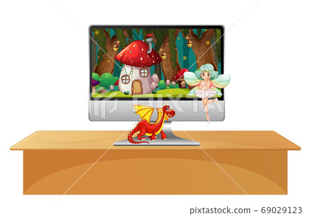 Fairy tale on computer screen Fairy tale on computer screen 69029123
