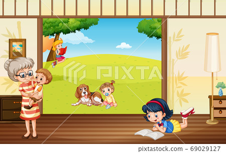 Girl study at home Girl study at home 69029127