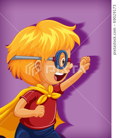 Boy wearing superhero with stranglehold position 69029173