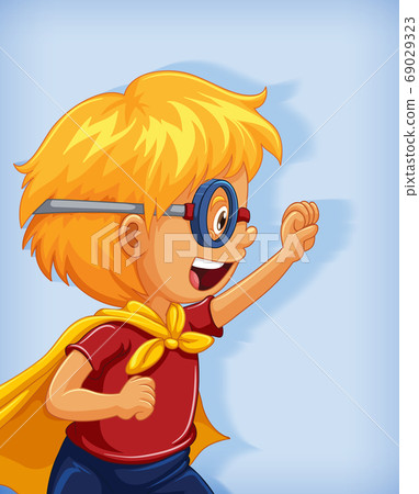 Boy wearing superhero with stranglehold position 69029323