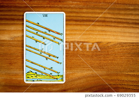 Tarot Card Minor Arcana Wand 8 69029355