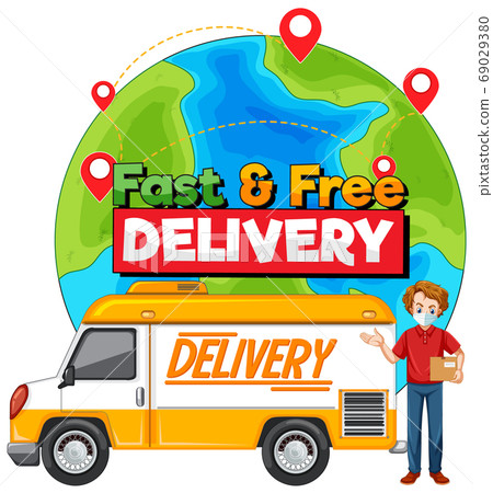 Delivery truck and courier with fast and free Delivery truck and courier with fast and free 69029380