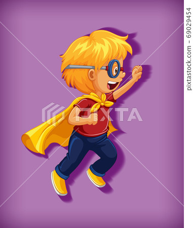 Boy wearing superhero with stranglehold in 69029454