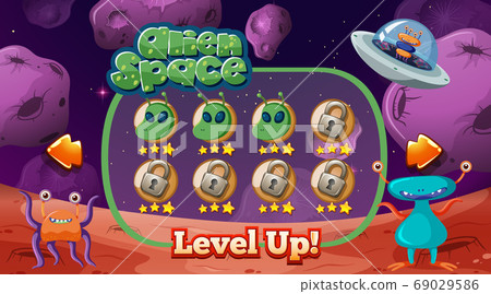 Alien in space game template Alien in space game template 69029586
